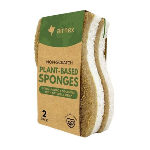 Sponges Non Scratch Multipurpose Plant Based Sponges 2 Count by Airnex