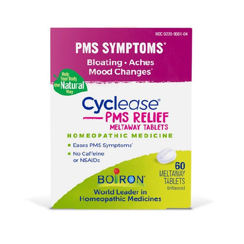 Boiron, Cyclease PMS Tablets PMS Relief Discomfort-Aches Bloating Irritability, 60 Tabs Boiron