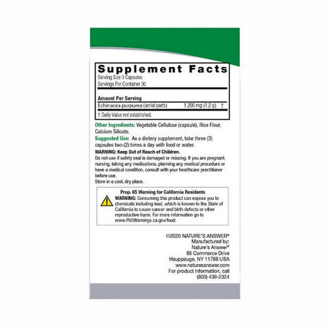 Nature's Answer, Echinacea Herb, 1200 Mg, 90 Veg Caps Nature's Answer