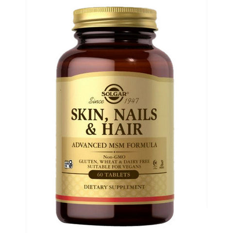 Solgar, Skin Nails And Hair Advanced Msm Formula, 60 Tabs Solgar