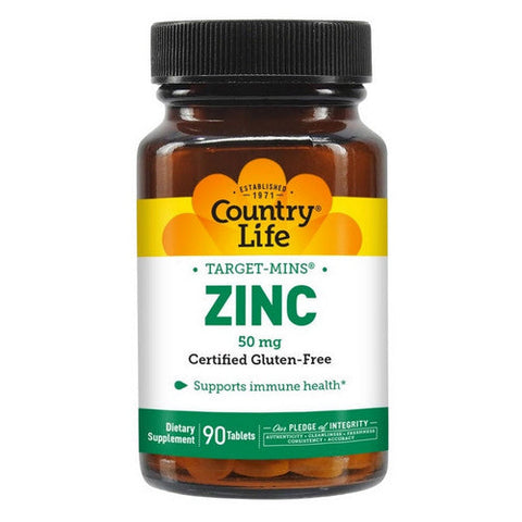 Country Life, Zinc Target-Mins, 50 mg, 90 Tabs Country Life