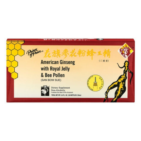 Prince Of Peace, American Ginseng With Royal Jelly And Bee Pollen, Royal Jelly With Bee Pollen, 10x10 Cc