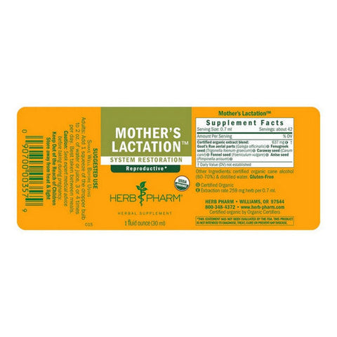 Herb Pharm, Mother'S Lactation, 1 Oz Herb Pharm