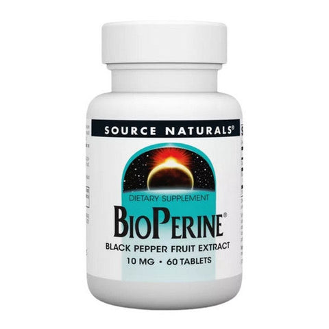 Source Naturals, Bioperine Black Pepper Fruit Extract, 10 MG, 60 Tabs Source Naturals