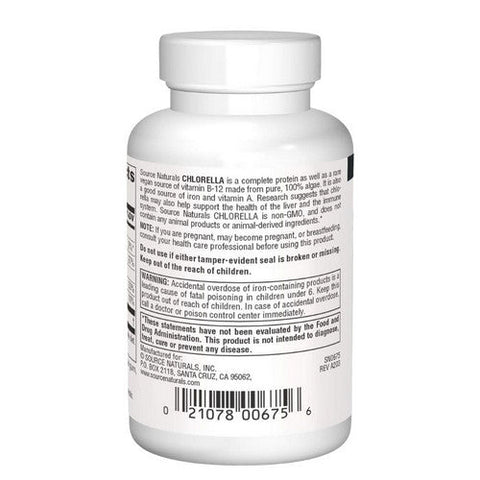 Source Naturals, Chlorella, 500 MG, 100 Tabs