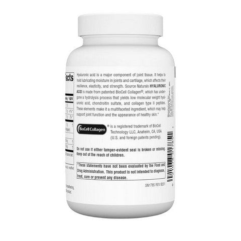 Source Naturals, Hyaluronic Acid, 50 mg, 120 Tabs Source Naturals