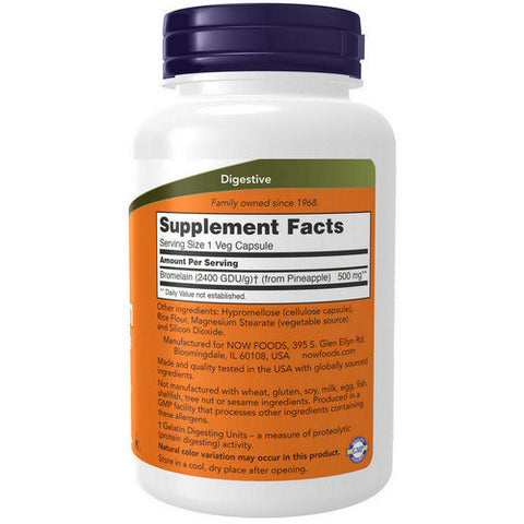 Now Foods, Bromelain, 2400GDU/500 mg, 120 Veg Caps