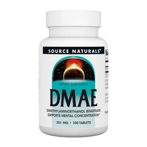Source Naturals, Dmae Dimethylaminoethanol Bitartrate, 351 mg, 100 Tabs