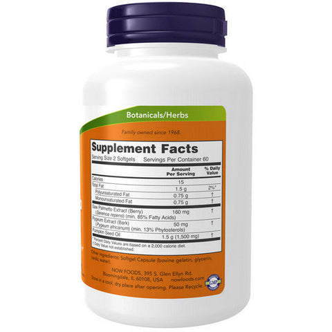 Now Foods, Pygeum And Saw Palmetto Extract, 25 mg/80 mg, 120 Softgels Now Foods