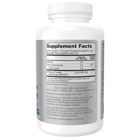 Now Foods, D-Ribose Powder, 8 oz