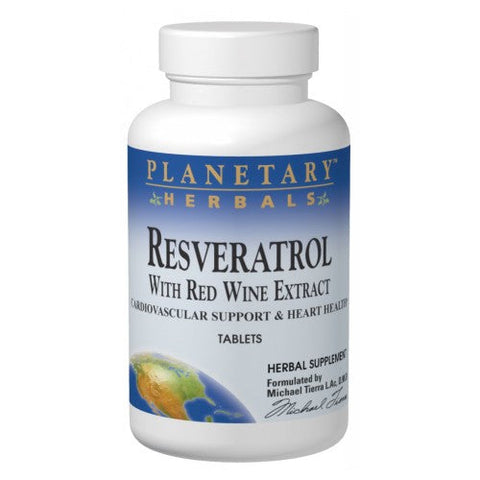 Planetary Herbals, Resveratrol with Red Wine Extract, 30 Tabs Planetary Herbals
