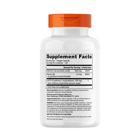 Doctors Best, 5HTP Enhanced With Vitamins B6 And C, 120 Veg Caps Doctors Best