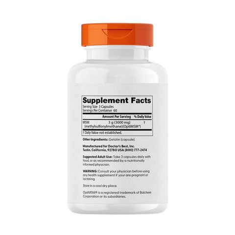 Doctors Best, Msm, 1000 Mg, 180 Capsules Doctors Best