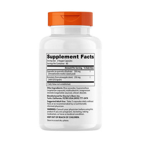Doctors Best, Quercetin Bromelain, 180 Veggie Caps