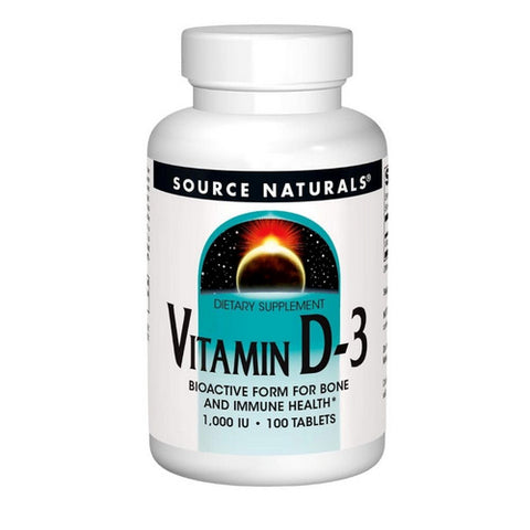 Source Naturals, Vitamin D, 1000 IU, 100 Tabs Source Naturals