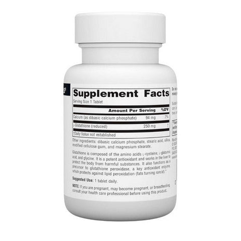Source Naturals, Reduced Glutathione, 250 mg, 60 Tabs Source Naturals