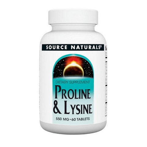 Source Naturals, Proline And Lysine, 275 mg, 60 Tabs