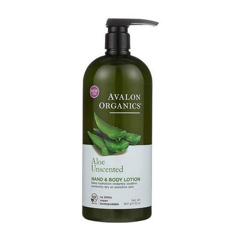 Avalon Organics, Hand & Body Lotion, Aloe Unscented, 32 Oz Avalon Organics