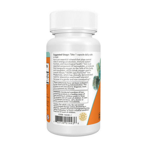 Now Foods, Iron, 18 mg, 120 Vcaps Now Foods