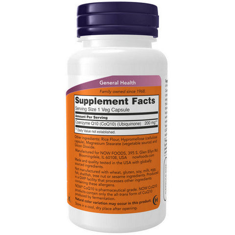 Now Foods, Coq10, 200 mg, 60 Vcaps Now Foods