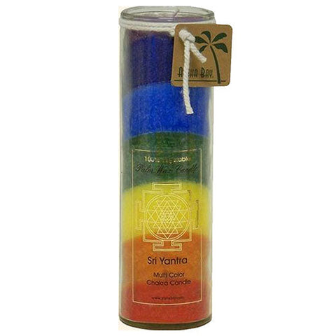 Aloha Bay, Unscented Chakra Jar Rainbow Sri Yantra 7 Color, 16 Oz Aloha Bay