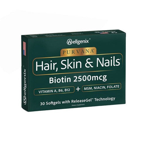Wellgenix Health, Purvana Hair Skin & Nails, 30 Sgel Wellgenix Health