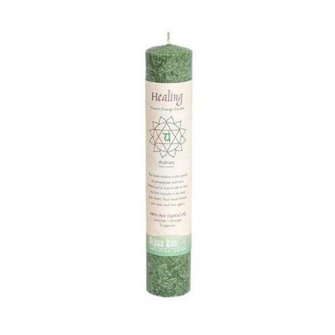 Aloha Bay, Chakra Pillar Candle 8-Inch Green, 11 Oz