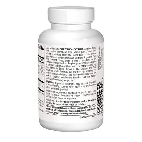 Source Naturals, Pau D'Arco Extract, 500 mg, 100 Tabs Source Naturals