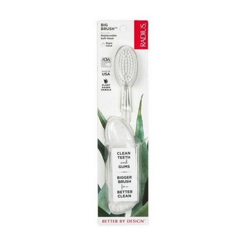Radius, Big Brush Toothbrush With Replaceable Head Soft Right Hand, 1 Count Radius