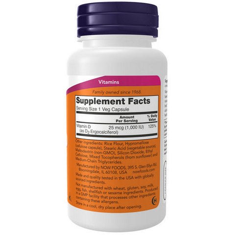 Now Foods, Vitamin D, 1000 IU, 120 Veg Caps Now Foods