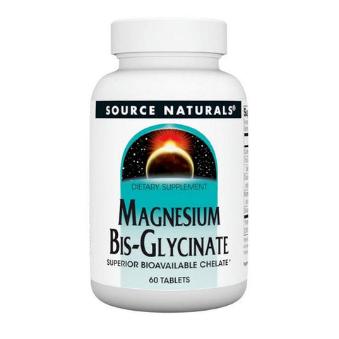 Source Naturals, Magnesium Bis-Glycinate, 60 tabs Source Naturals
