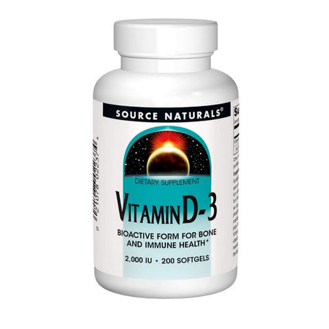 Source Naturals, Vitamin D-3, 2000 IU, 200 Softgels Source Naturals