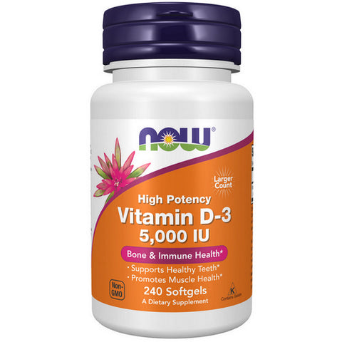 Now Foods, Vitamin D3, 5000 IU, 240 Softgels Now Foods