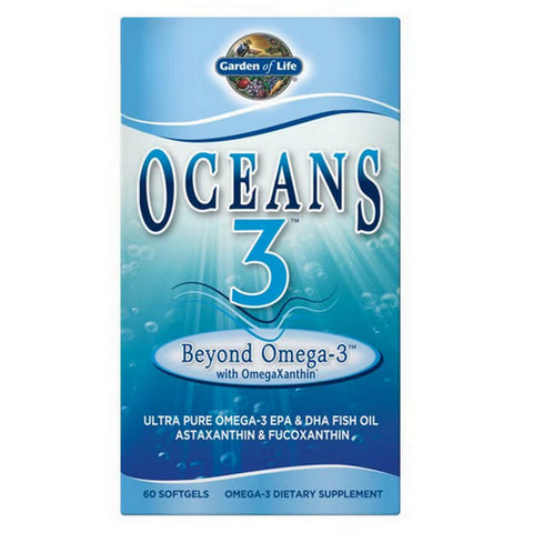 Garden of Life, Oceans 3 Beyond Omega-3 With Omegaxanthin, 60 Softgels Garden of Life