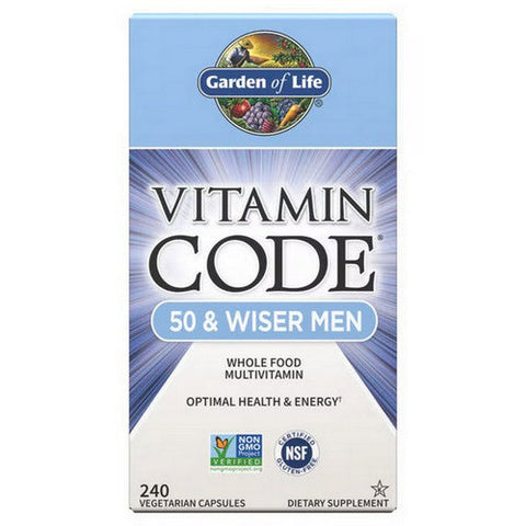 Garden of Life, Vitamin Code, 50 & Wiser Men's Formula 240 Caps Garden of Life