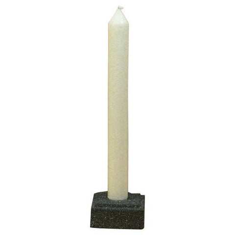 Aloha Bay, Natural Lavastone Taper Holders, 6 Count