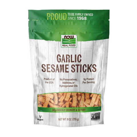 Now Foods, Sesame Sticks, Garlic 9 oz Now Foods