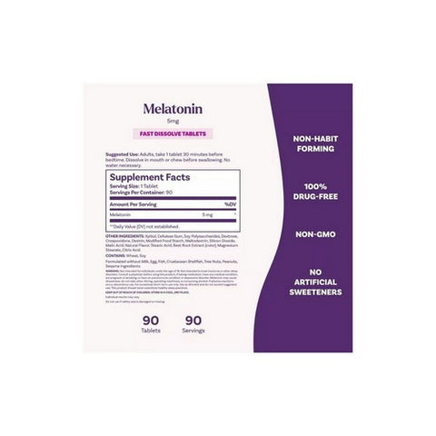 Natrol, Melatonin Fast Dissolve Strawberry, Stawberry 90 Tabs Natrol