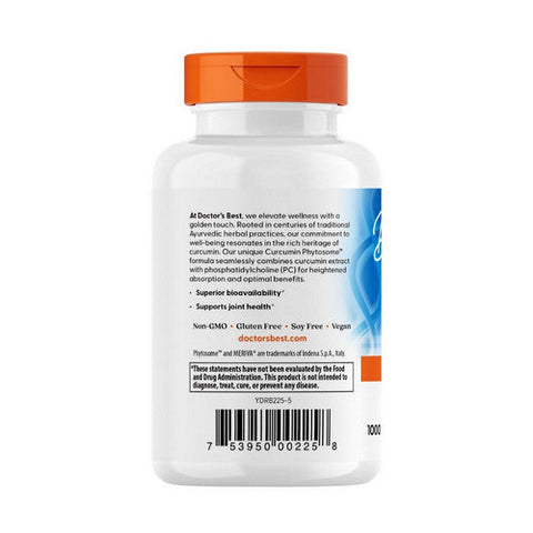 Doctors Best, Curcumin Phytosome with Meriva, 500 mg, 60 Veggie Caps Doctors Best