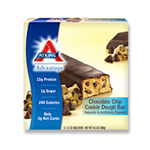 Atkins, Advantage Bar, Chocolate Chip Cookie 5 pack Atkins