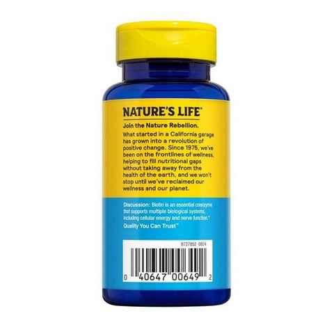 Nature's Life, Energising Biotin, 2500 Mcg, 100 Veg Caps Nature's Life