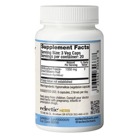 Eclectic Herb, American Bilberry, 400 mg, 60 vcaps Eclectic Herb
