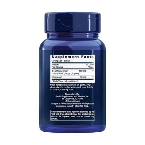 Life Extension, Super-Absorbable CoQ10, 50 mg, With D-Limonene 60 softgels Life Extension