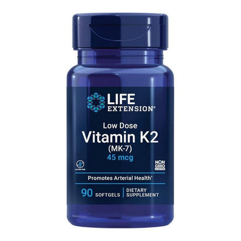 Life Extension, Low Dose Vitamin K2 Menaquinone - 7 (Mk-7), 45 mcg, 90 Softgels