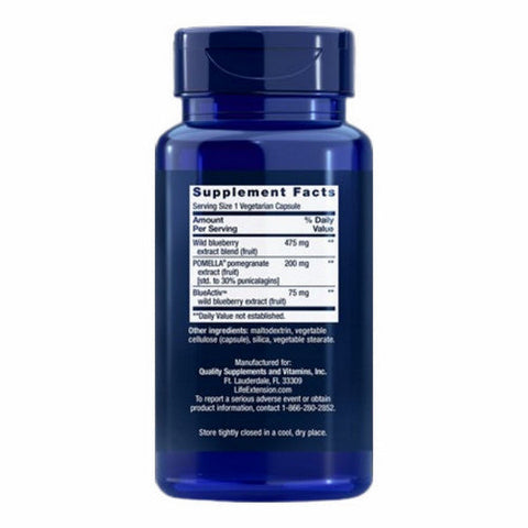 Life Extension, Blueberry Extract with Pomegranate, 60 vcaps Life Extension