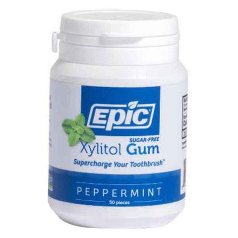 Epic Dental, Xylitol Gum Sugar-Free Peppermint, Peppermint 50 ct
