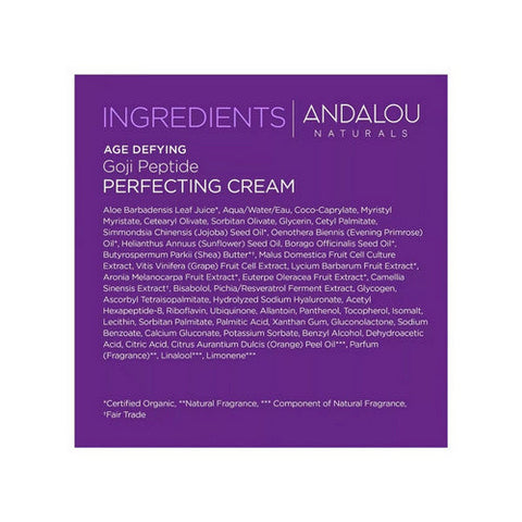 Andalou Naturals, Goji Peptide Perfecting Cream Age Defying, 1.7 Oz Andalou Naturals