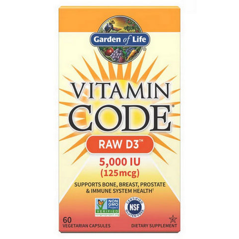 Garden of Life, Vitamin Code RAW D3, 5000 iu, 60 caps Garden of Life