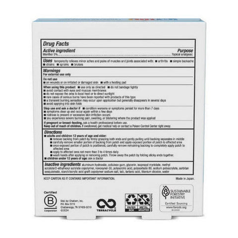 Icy Hot, Original Pain Relief Menthol 5% Patches Large, 5 Each Icy Hot