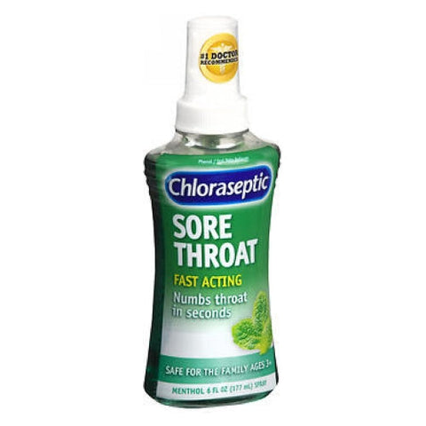 Chloraseptic, Phenol Oral Pain Reliever Sore Throat Spray Menthol, 6 Oz Chloraseptic